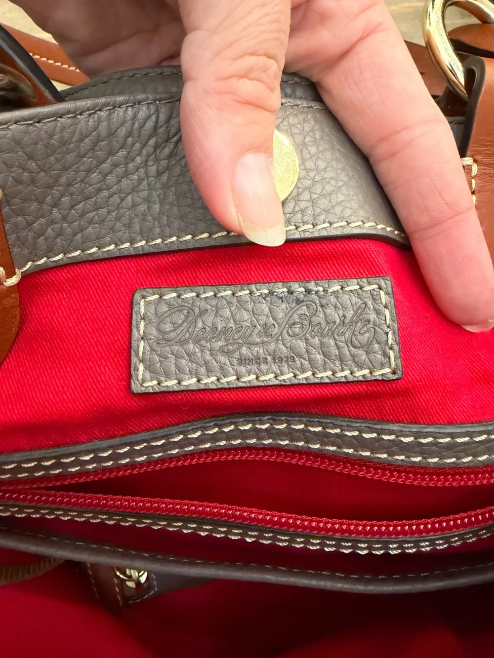Dooney & Bourke Pebble Grain Large Zip Barlow Elephant Bag w/ Small Coin Case